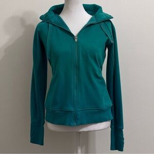 Athleta Pacific Teal Blue Zip Up Triumph Hoodie Size Small